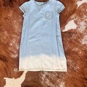 Artisan Sky Blue Denim Ombré Dress with pearl snap buttons on back